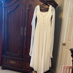 Eden Bridal/ Badgley Mischka White wedding Dress fairy inspired XS/ shoes 5